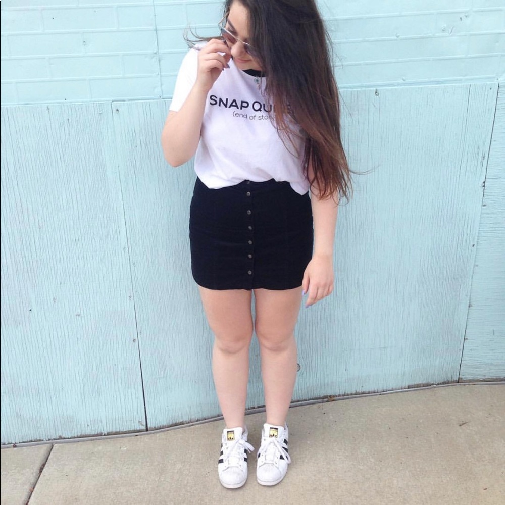 Black velvet skirt